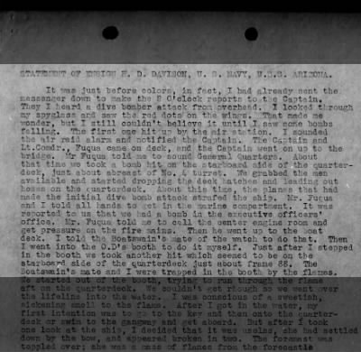 First Hand Account of the Attack on Pearl Harbor